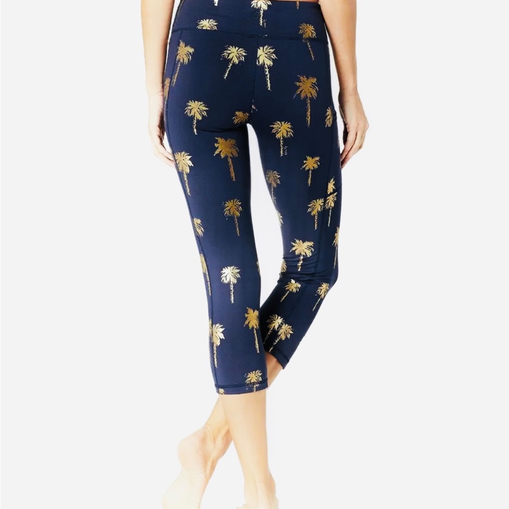 Lilly Pulitzer UPF 50+ Weekender Cropped Leggings Sunset Safari Palms XXS NWT